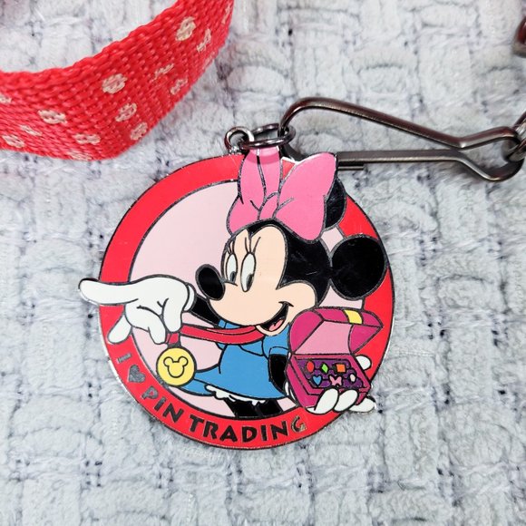 Mix n Match 3/$21 Disney I Love Pin Trading Polka Dot Lanyard & Minnie Medallion - Picture 2 of 5